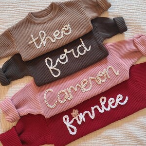 Custom Name Sweater Hand Embroidered Baby Sweater - Etsy