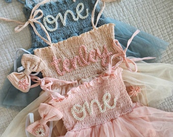 Custom Name Tutu, Hand Embroidered Baby Romper, Personalized Birthday  Outfit, Embroidered Romper, First Birthday Outfit, Embroidered Tutu