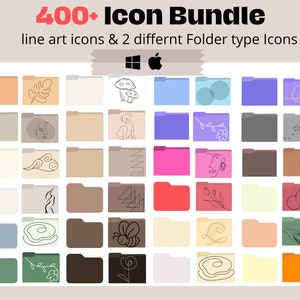 400+ Desktop File Icon Pack for Mac & Windows Folder Icon Digital Icon Organizer Desktop Background Wallpaper Aesthetic Icon Bundle Pack