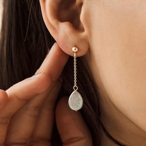 Baroque Freshwater Pearl Drop Earrings - S925 Sterling Silver Minimalist Design - Elegant Gift for Women - Bridal Earrings -Bridesmaid Gifts
