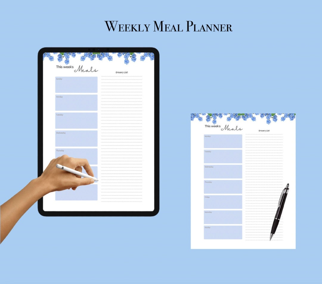 Printable Weekly Meal Planner - Etsy