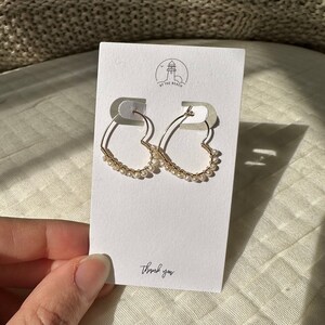 Gold Filled Heart Freshwater Pearl Hoop Earrings | Gold Filled Heart Freshwater Pearl Hoops | Gold Filled Heart Hoops | Heart Hoop Earrings