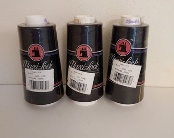 Maxi-Lock Serger Black Thread Cones 3000 Yards Each - Set Of 3