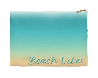 Beach Vibes Accessory Pouch | Travel Bag | Makeup Bag | Organizer Bag | Clutch | Pencil Case