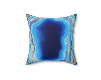 Blue Geode Pillow | Decorative Pillow | Couch Cushion | Couch Pillow | Living Room Decor | Pillow