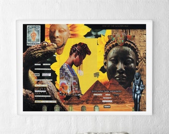 Fine Art Collage Print | Feminism Poster Collage | African Queen inspired Wall Art | Gift for Her Women | girl power Feminist Wall Art Print