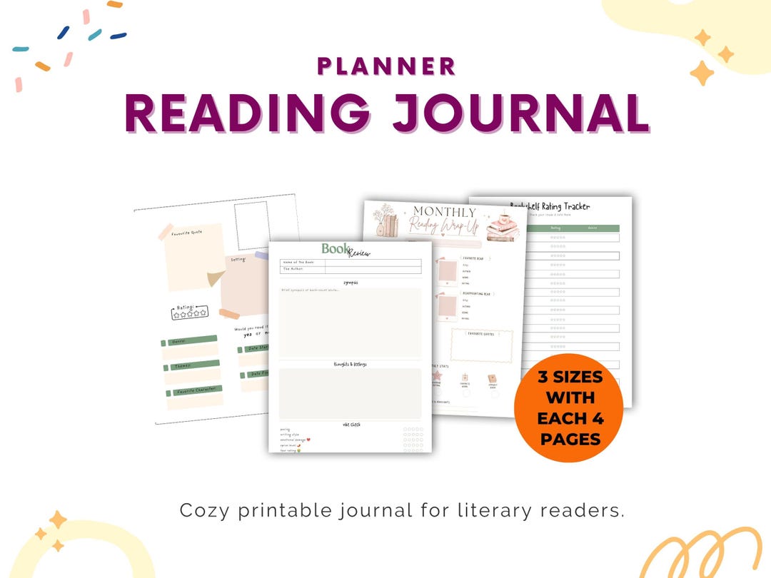 Cozy Reading Journal Bundle | Printable Book Review Template | Monthly ...