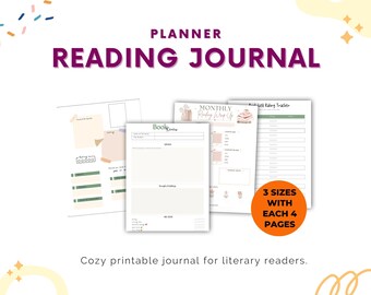 Cozy Reading Journal Bundle | Printable Book Review Template | Monthly Reading Wrap Up | Bookshelf Tracker