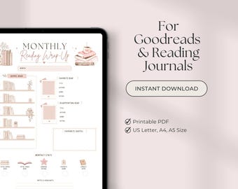 Monthly Reading Wrap-Up Template | Cozy Book Lover Journal (Digital Download)