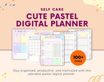 Pastel Digital Planner: Productivity & Self-Care Tool (Instant Download)