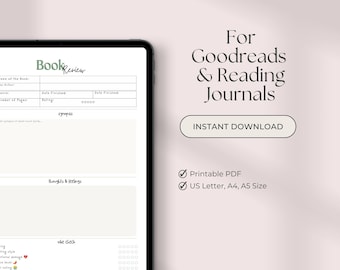 Printable Book Review Template | Cozy Reading Journal PDF (Instant Download)