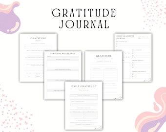 Gratitude Journal Printable| Digital and Printable Daily Gratitude Journal| Instant Download