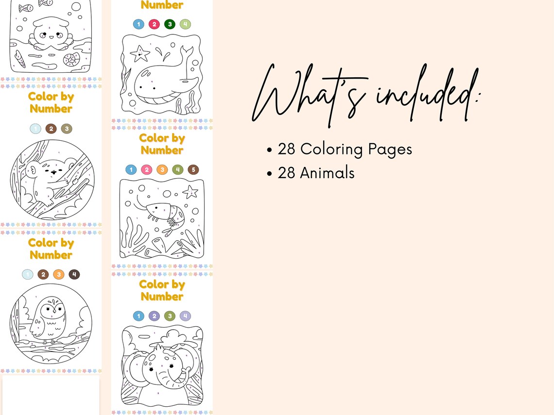 PRINTABLE : Color by Number Coloring Pages, Coloring Animals, Coloring