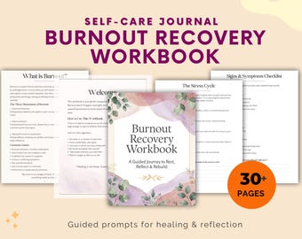 Burnout Recovery Workbook | Guided Healing Prompts, Self-Care Journal (PDF Download)