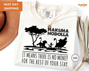 Comfort Colors® Dad Disney Shirt, Disney Mom Shirt, Hakuna Nodolla Shirt, It Means Lion King Shirt, Animal Kingdom Shirt