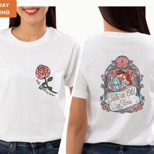 Maglietta Retro Tale As Old As Time, Maglioni Principessa Disney, Maglietta La Bella e la Bestia, Maglietta Principessa Belle, Regalo di San Valentino