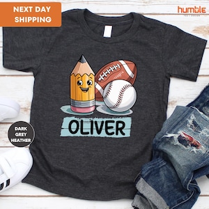 Personalized Kid Name Shirt, Boys Back To School Tshirt, Custom School Boy Tee, Sport School Shirt, Custom Name Shirt, 1st Day Of School Tee