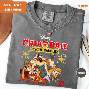 Comfort Colors, Retro 90s Chipmunk Brother Chip n Dale Rescue Rangers Comfort Colors Shirt, Funny T-shirt, Family Vacation, Walt World Trip