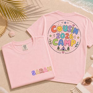 Custom Cousin Camp Shirt, Camp Custom T-Shirt, Camp Crew Shirt, Camping Family Shirt, Cousin Crew Custom Graphic Tees, Adventure Shirt immagine 4