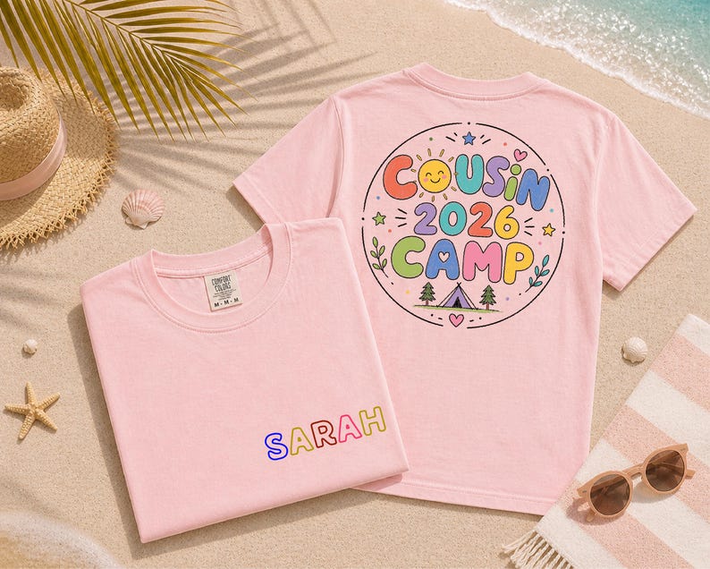 Custom Cousin Camp Shirt, Camp Custom T-Shirt, Camp Crew Shirt, Camping Family Shirt, Cousin Crew Custom Graphic Tees, Adventure Shirt immagine 4