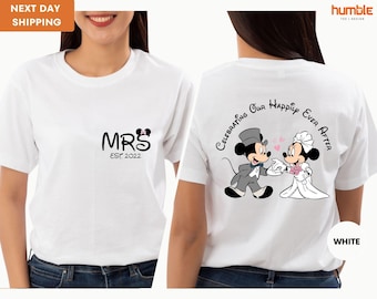 Celebrating our, Happy Ever After Tee, Disney Shirt, Mickey Minnie Couple, Disney Wedding, Just Married;, Honeymoon Tee, Mickey and Friends