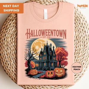 Maglietta Halloweentown, Maglietta retrò di Halloween, Maglietta Halloween Town Est 1998, Maglietta vintage della stagione spettrale, Maglietta con zucca per la festa di Halloween