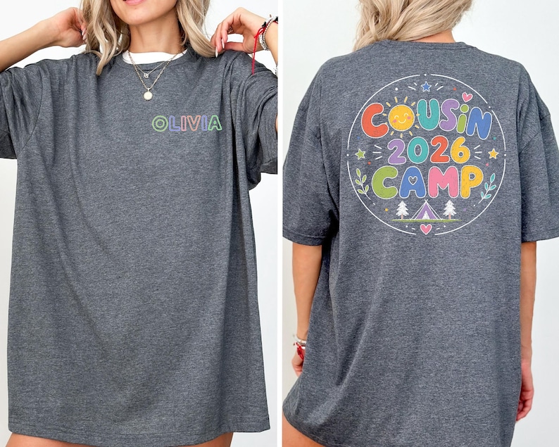 Custom Cousin Camp Shirt, Camp Custom T-Shirt, Camp Crew Shirt, Camping Family Shirt, Cousin Crew Custom Graphic Tees, Adventure Shirt immagine 5