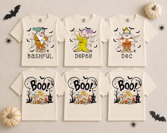 Disney Seven Dwarfs Halloween Shirt, Halloween Snow White Shirt, WDW Halloween Party Shirt, Disneyland Halloween Trip, 7 Dwarfs T-Shirt