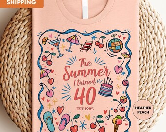The Summer I Turned Thirty Shirt, Custom Disney Princess Birthday Tee, Summer Birthday Party Shirt, Beach Summer Birthday Tee