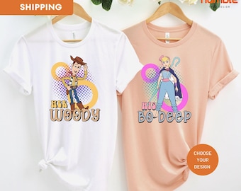 Her Woody His Bo Peep Shirt, Toy Story Valentine's Day Matching Shirt, Disney Couple Shirt, Disneyland Honeymoon Vacation Tee