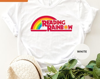 Reading Rainbow Shirt, Teacher Appreciation Shirt, Retro Rainbow School Shirt, Book Lover Gift, Bookworm Tee