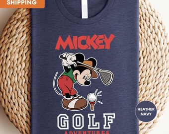 Vintage Disney Mickey Golf Adventures Shirt, Disney Golfing T-Shirt, Mickey Golfer, Disney Sport Tee, Disneyland Family Matching Gift