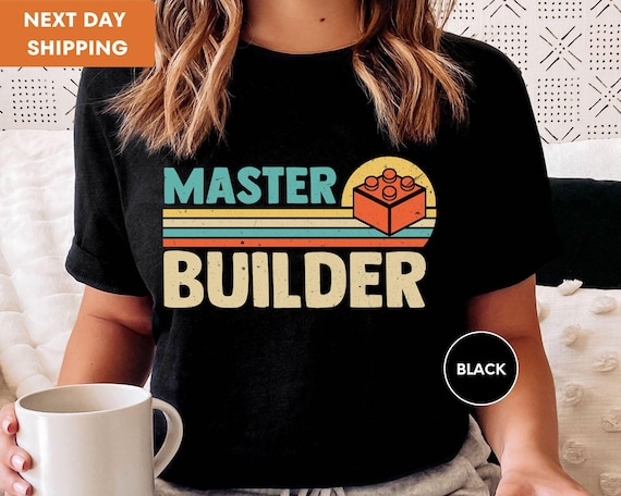 Master Builder Shirt, Building Blocks, Birthday Gift For Kids, Funny Dad T-shirt, Men Graphic Tee, Building Gift, Gift for him