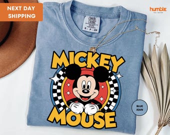 Comfort Colors® Vintage Mickey Mouse Shirt, Disney Mickey 1928 T-Shirt, Retro Mickey Shirt, Disney Trip Shirt, Checkered Mickey Shirt
