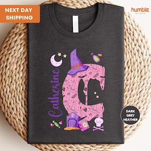 Custom Name Halloween Shirt, Halloween Kids Shirt, Girly Halloween Shirt, Spooky Season Shirt, Personalized Halloween Tee, Trick Or Treat
