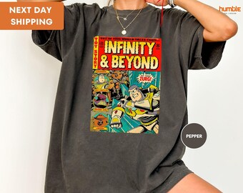 Camiseta Comfort Colors Infinity and Beyond, Camiseta de cumpleaños de Toy Story, Camiseta de Woody y Buzz, Camiseta de Disney, Camiseta de Disneyland, Camiseta de Disney World