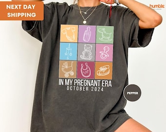 Comfort Colors In My Pregnant Era Shirt, New Pregnancy Reveal, Mother’s Day, Baby Announcement , Gift For Pregnant Mom