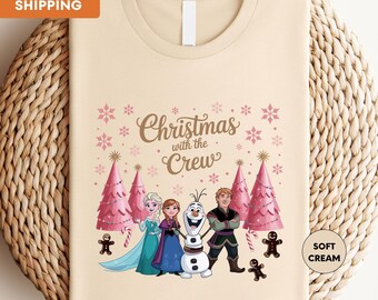 Princess Elsa Shirt, Disney Frozen Christmas Shirt, Christmas With The Crew Shirt, Frozen Magic Kingdom Shirt, Disney Xmas Family Trip Tee