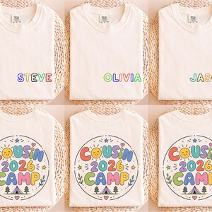 Custom Cousin Camp Shirt, Camp Custom T-Shirt, Camp Crew Shirt, Camping Family Shirt, Cousin Crew Custom Graphic Tees, Adventure Shirt immagine 1