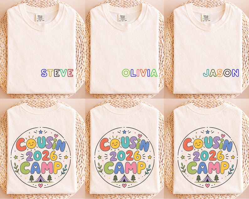 Custom Cousin Camp Shirt, Camp Custom T-Shirt, Camp Crew Shirt, Camping Family Shirt, Cousin Crew Custom Graphic Tees, Adventure Shirt immagine 1