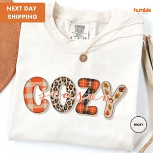 Comfortkleuren gezellig seizoenshirt, shirt herfstgevoel, shirt herfstseizoen, herfstshirt, Thanksgiving-shirt, herfstcadeau, retro herfst grafisch T-shirt