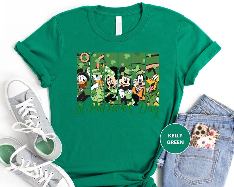 a st patrick's day shirt with mickey mouse and friends
