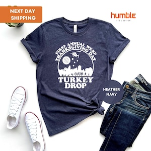 Primera camiseta anual de WKRP con la entrega del pavo del Día de Acción de Gracias, divertida camiseta de Acción de Gracias, regalo para Acción de Gracias