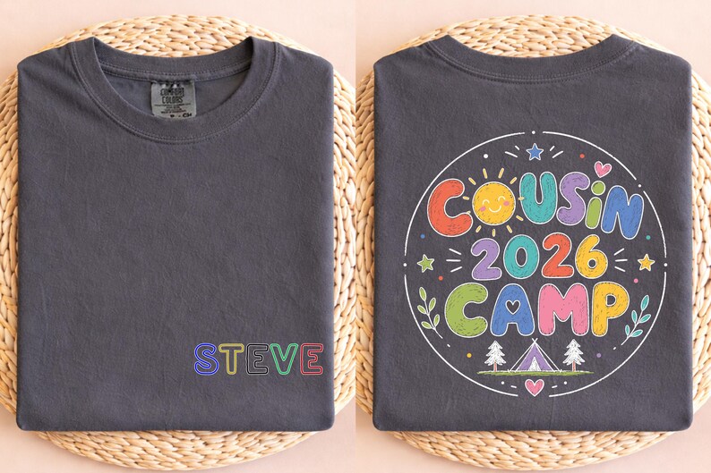 Custom Cousin Camp Shirt, Camp Custom T-Shirt, Camp Crew Shirt, Camping Family Shirt, Cousin Crew Custom Graphic Tees, Adventure Shirt immagine 3