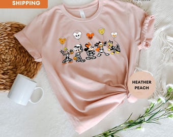 Disney Halloween Skeleton Shirt, Disney Halloween Matching Shirt, Disney Balloon Shirt, Mickey Minnie and Friends, Disney Family Shirt