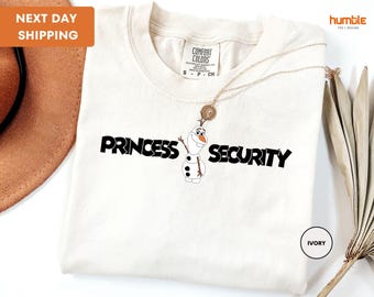 Comfort Colors® Olaf Princess Security Dad Shirt, Olaf Snowman Guard, Princess Protection Frozen, Elsa Anna Olaf, Disneyland Father's Day