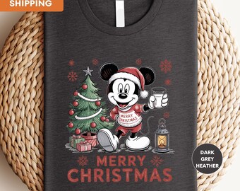 Mickey Mouse Christmas Shirt, Mickey Xmas Party Shirt, Merry Christmas Shirt, Disney Christmas Tee, Winter Mickey Shirt, Christmas Tree Tee