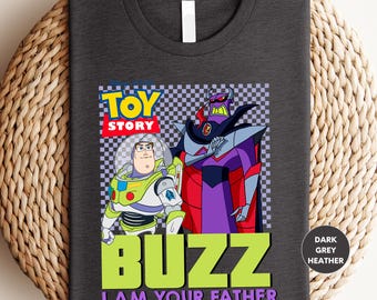 Zurg and Buzz Lightyear I Am Your Father Checkered Retro T-Shirt, Disney Pixar Toy Story Tee, Dad Gift Ideas, Daddy Birthday Family Trip