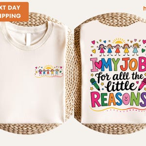 Maglietta &quot;Amo il mio lavoro per tutti i piccoli motivi&quot;, Outfit per insegnanti, Maglietta per consulente scolastico, Maglietta per il ritorno a scuola, Maglietta divertente per insegnanti