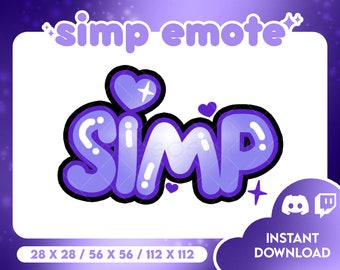 Purple Simp Emote for Twitch and Discord | Streamer Emote | Vtuber Assets | PNGTuber Assets | Cute | Kawaii